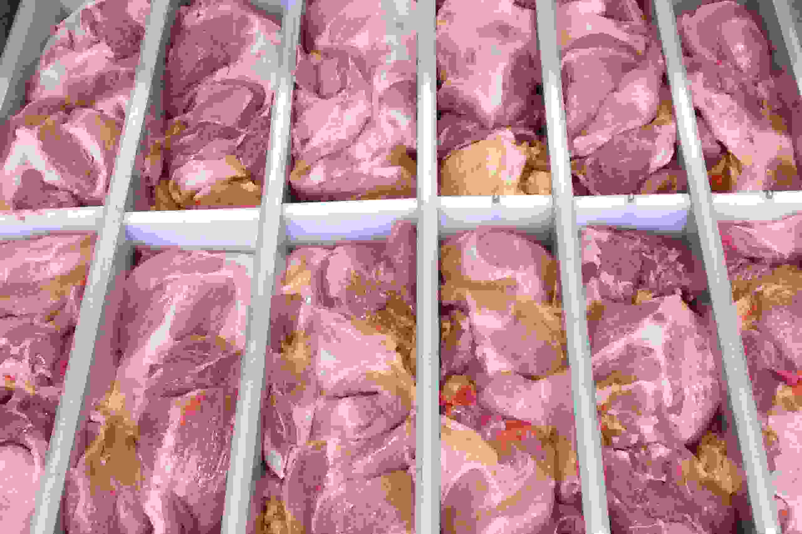 Plate freezing of meat and poultry